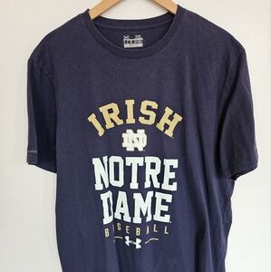 Under Armour Navy Notre Dame Short Sleeve Tee